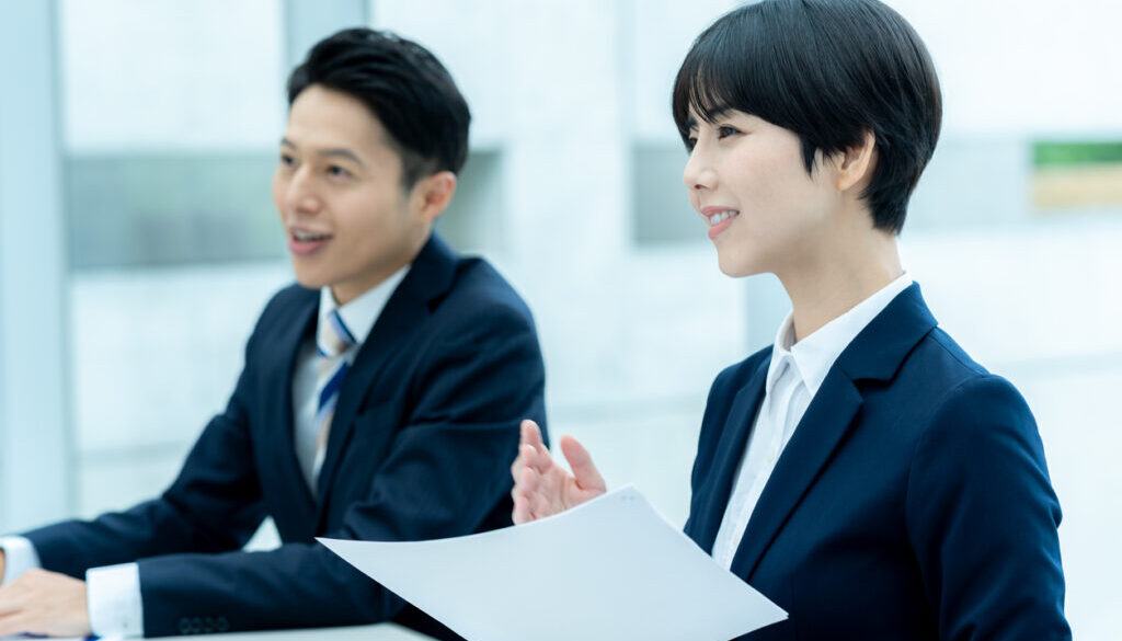 Business people having an interview in the office