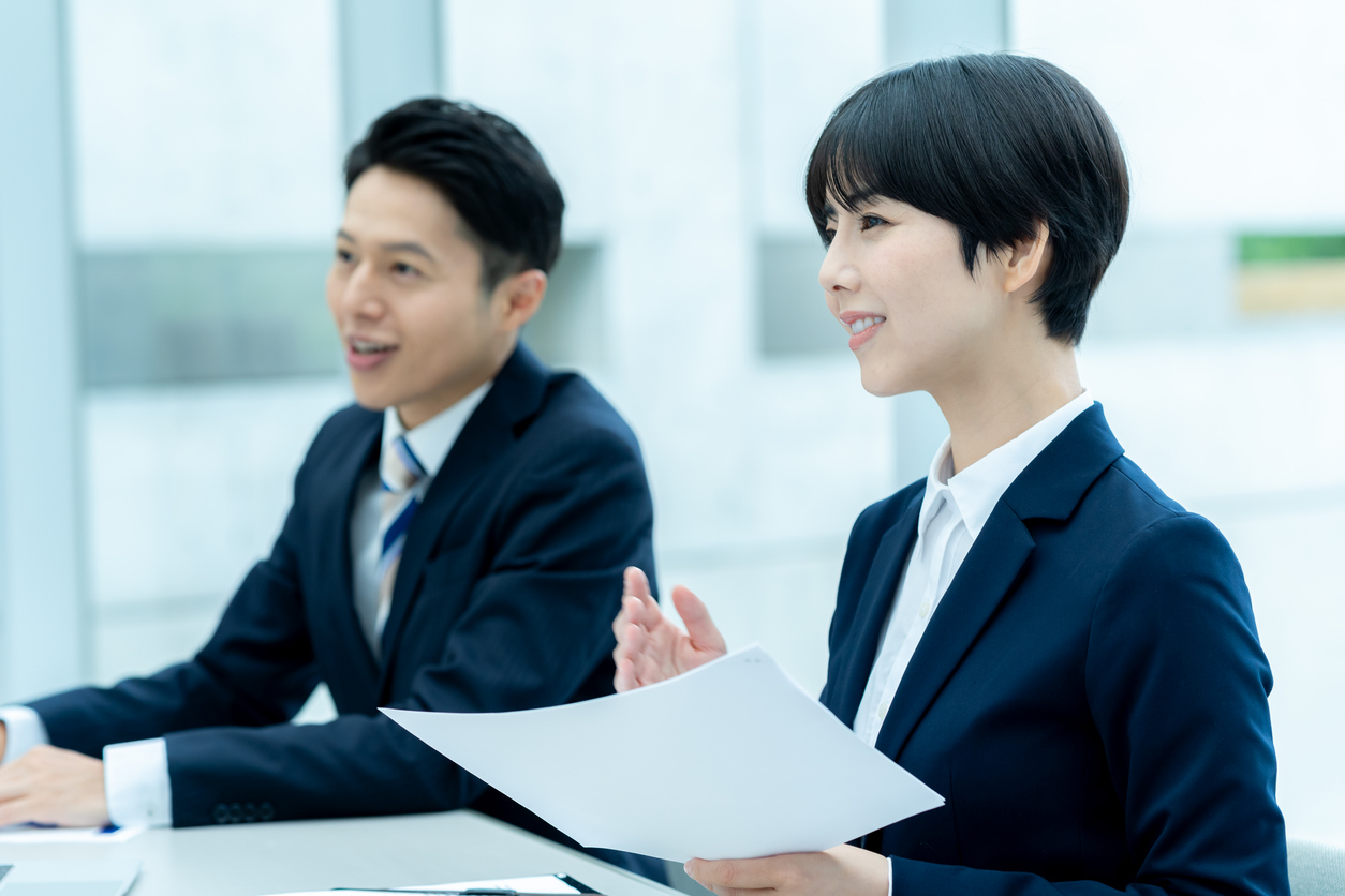 Business people having an interview in the office